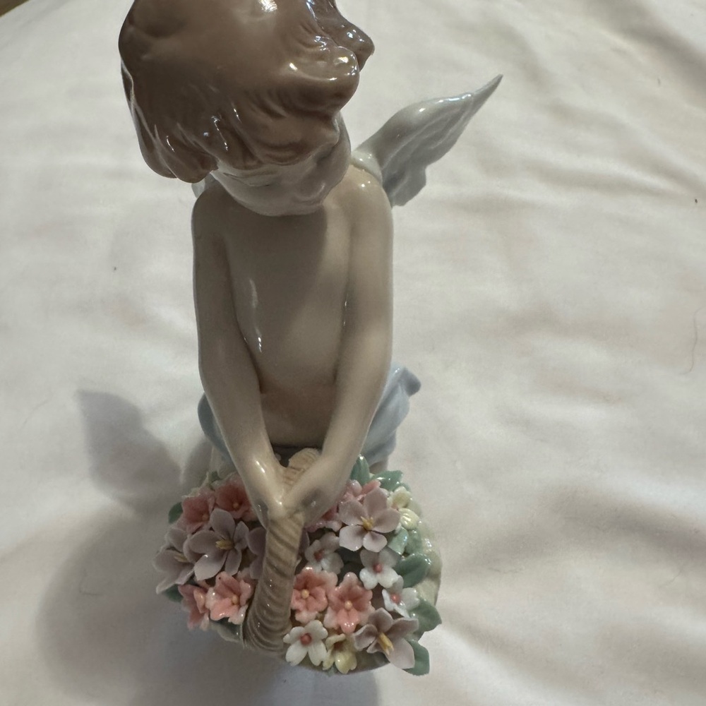 Lladro Angel Figurine with Blue and Cream Accents
